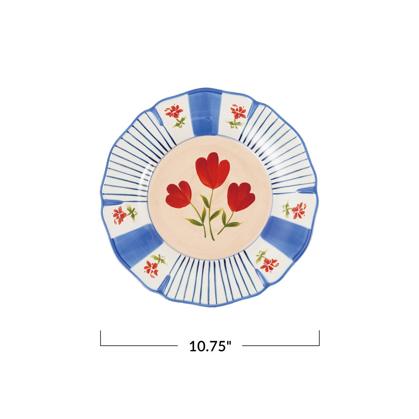 Hand-Painted Cottage Dinner Plate