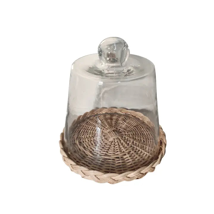 Cane & Glass Round Food Dome