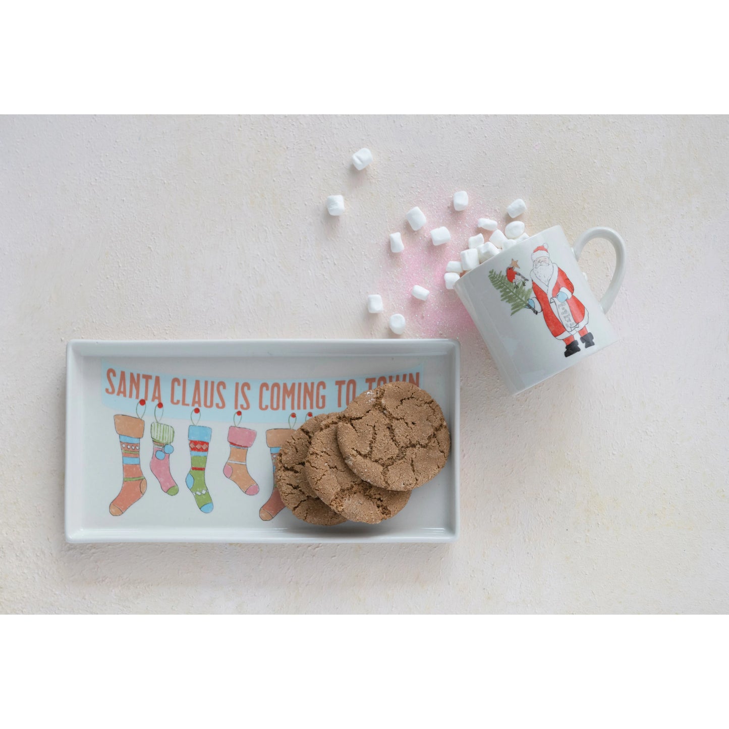 Santa Is Coming Mug & Tray Set