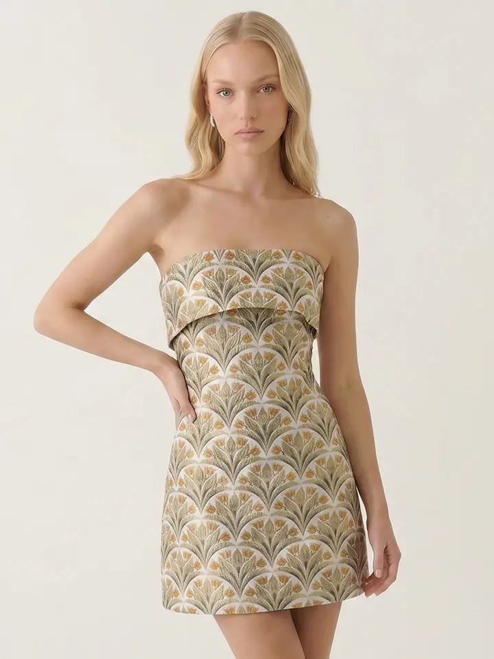 Tulip Jacquard Mini Dress