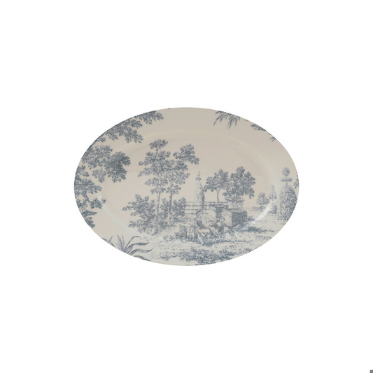 Stoneware Toile Oval Platter
