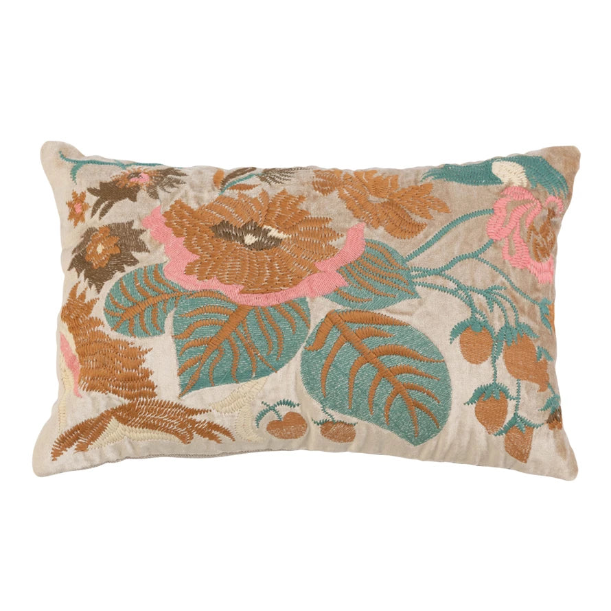 Velvet Floral Pillow