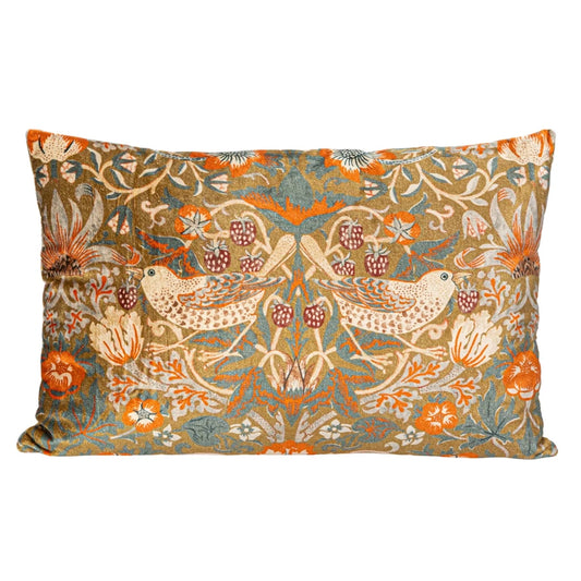 Birds of Flowers Velvet Pillow