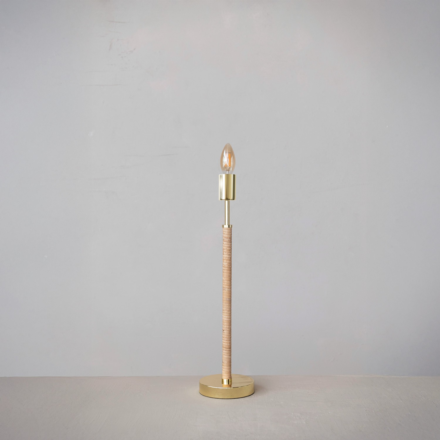 Bamboo Wrapped Metal Lamp