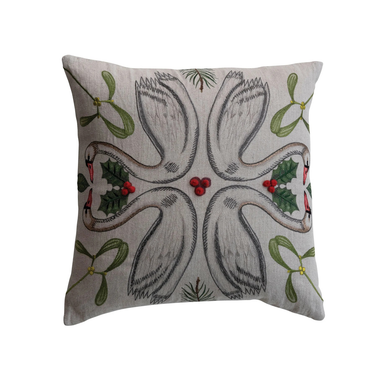 Swan Holiday Pillow