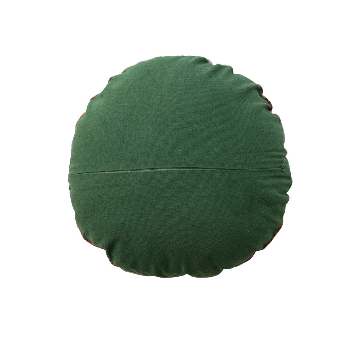 Round Linen Reindeer Pillow