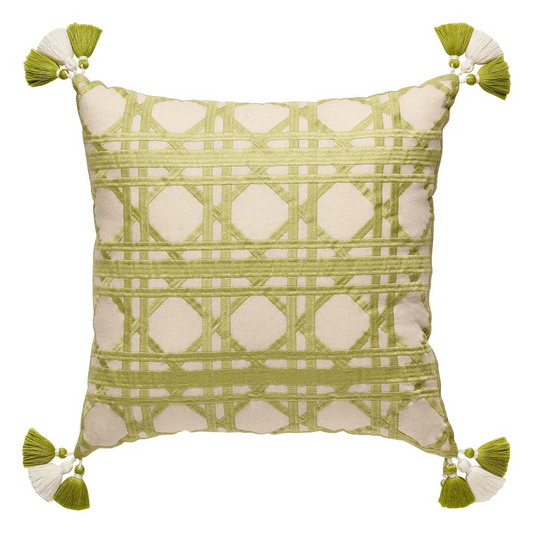 Basketweave Embroidered Pillow