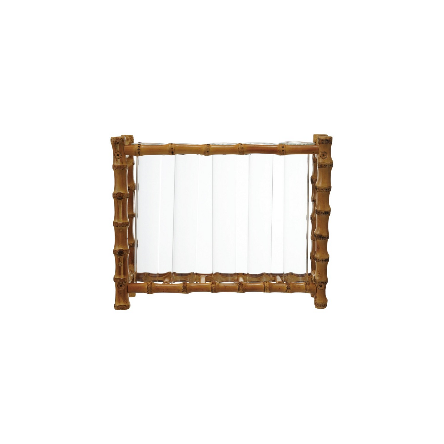 Bamboo Stand/ Glass Vases