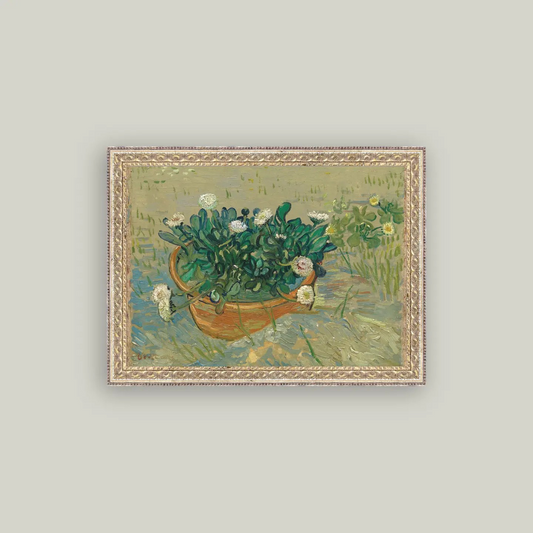 Framed Basket of Daisies