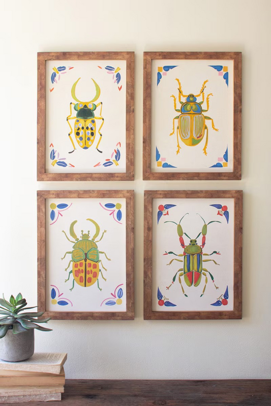 Framed Canvas Beetle Paintings
