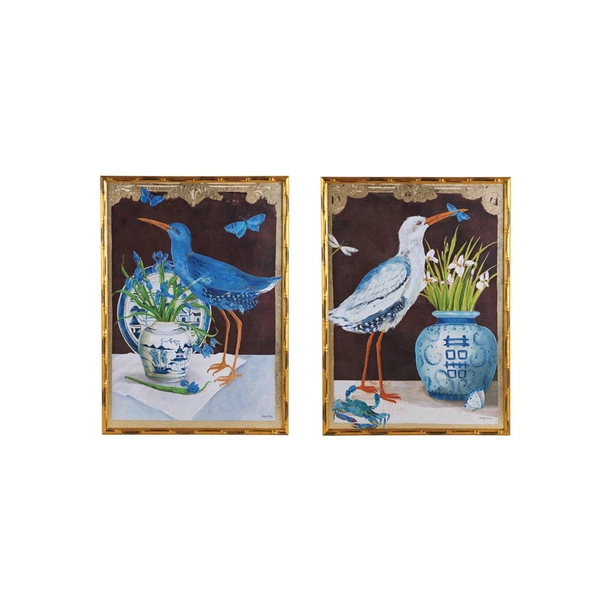 Golden Bird Framed Canvas