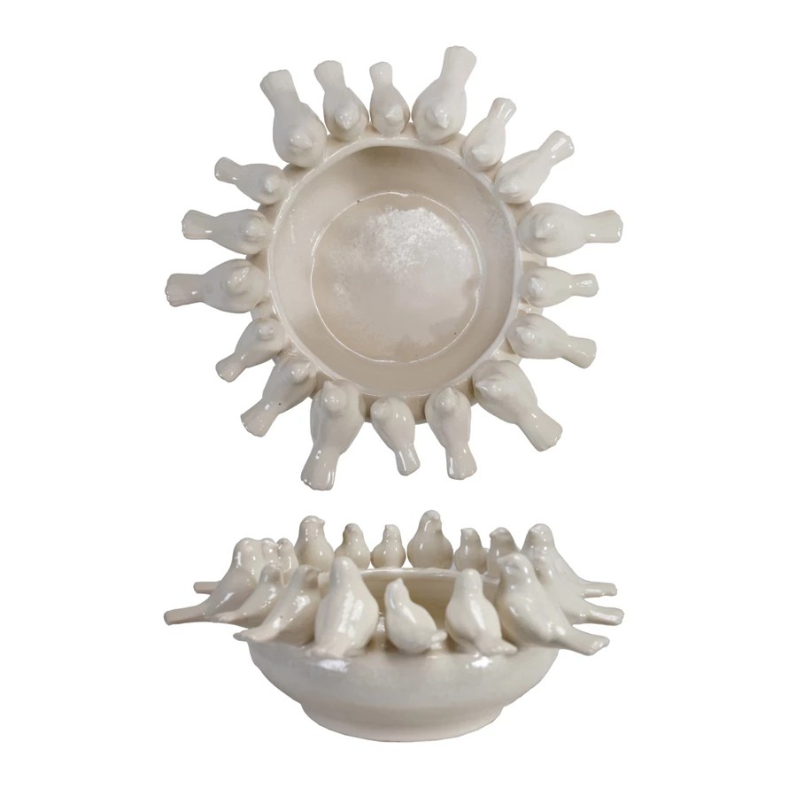 3D Bird Stoneware Bowl/Planter