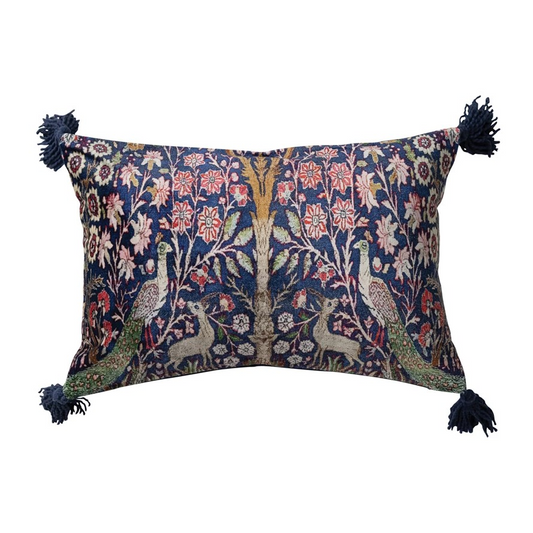 Blue Velvet Lumbar Pillow