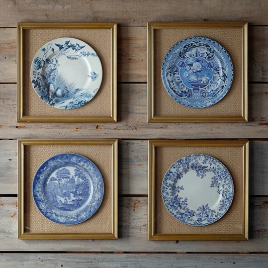 Collected Blue & White Framed Plate