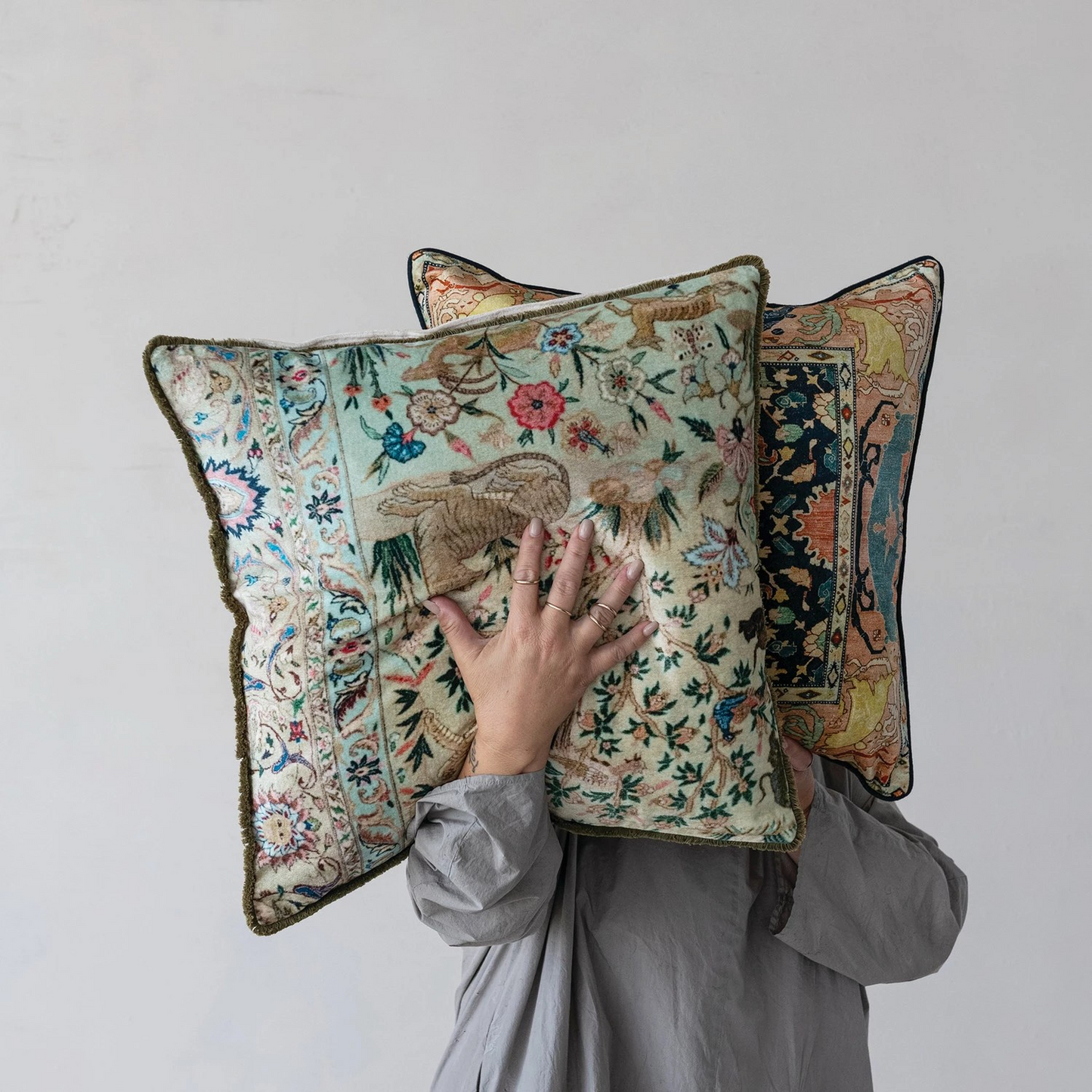 Velvet Safari Botanical Pillow