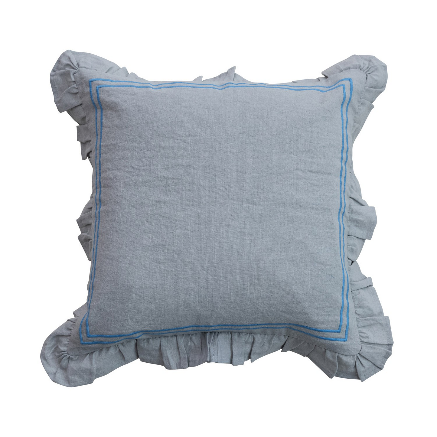 Light Blue Ruffle Pillow
