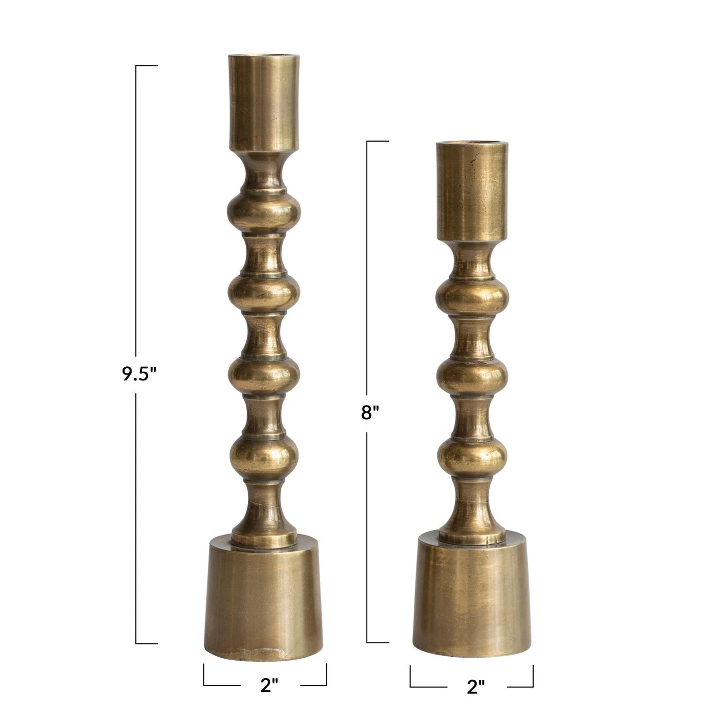 Bobbin Candlestick Holder - Set of 2