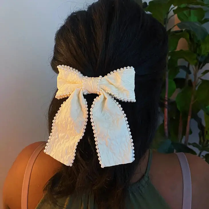 Pearl Bow Barrette