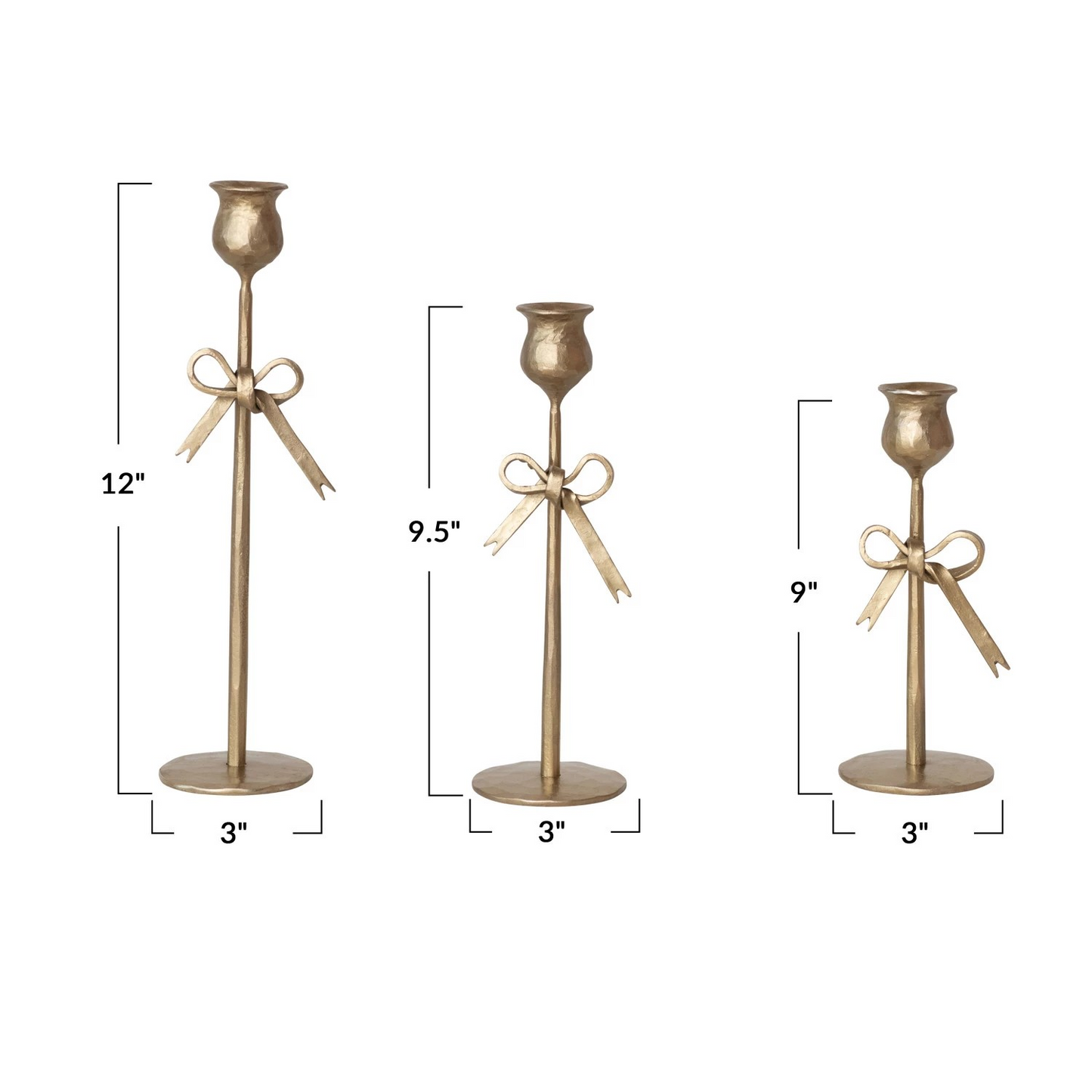 Gold Bow Taper Holder