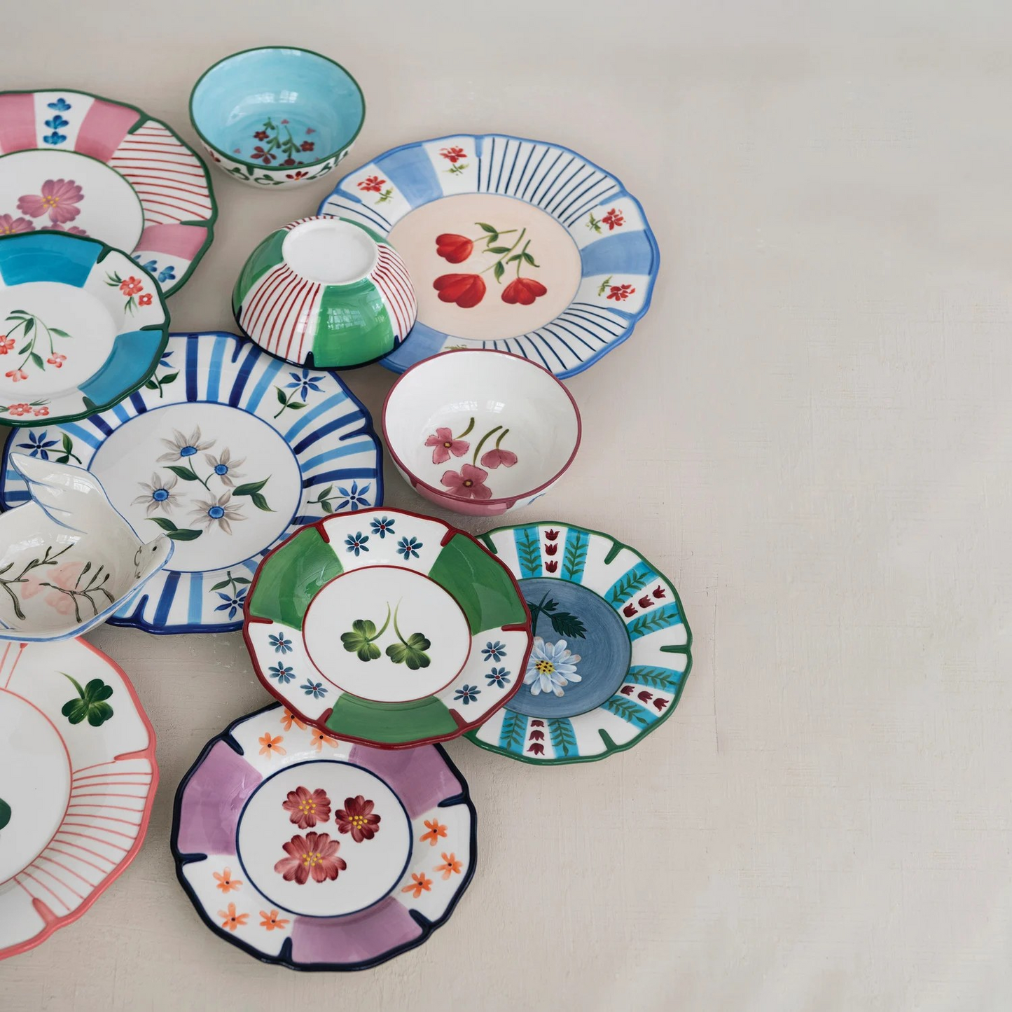 Hand-Painted Cottage Dessert Plate