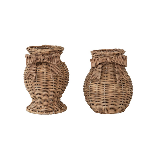 Rattan Vase with Bow
