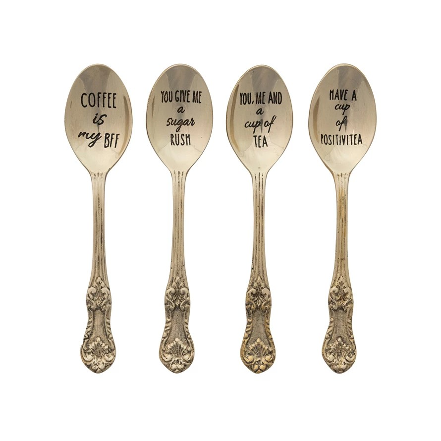 Embossed Brass Spoon