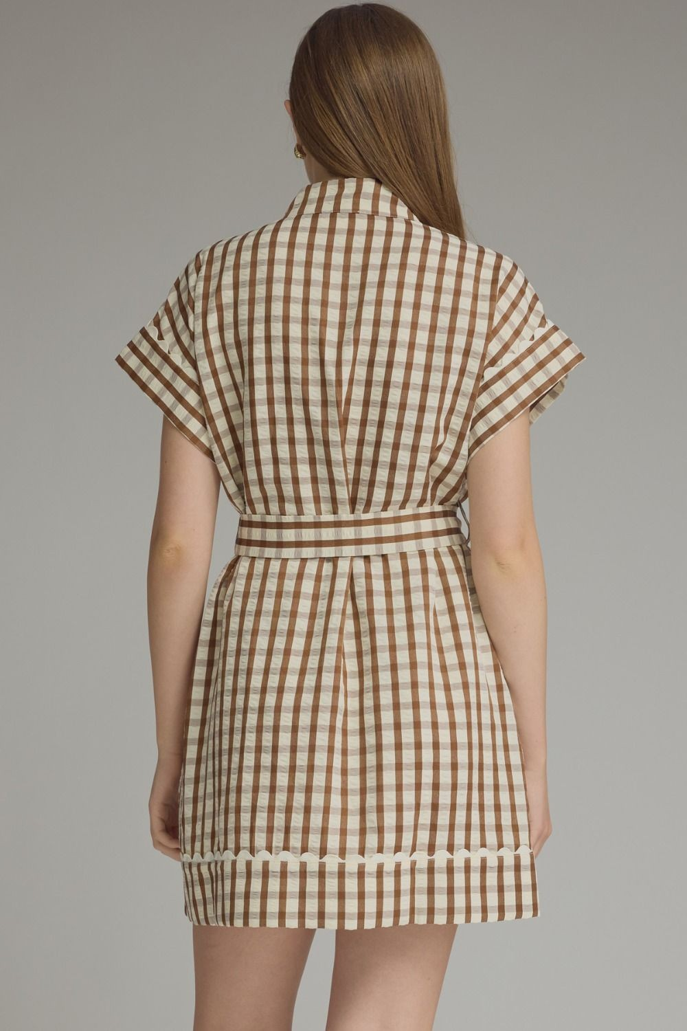 Brown Check Dress