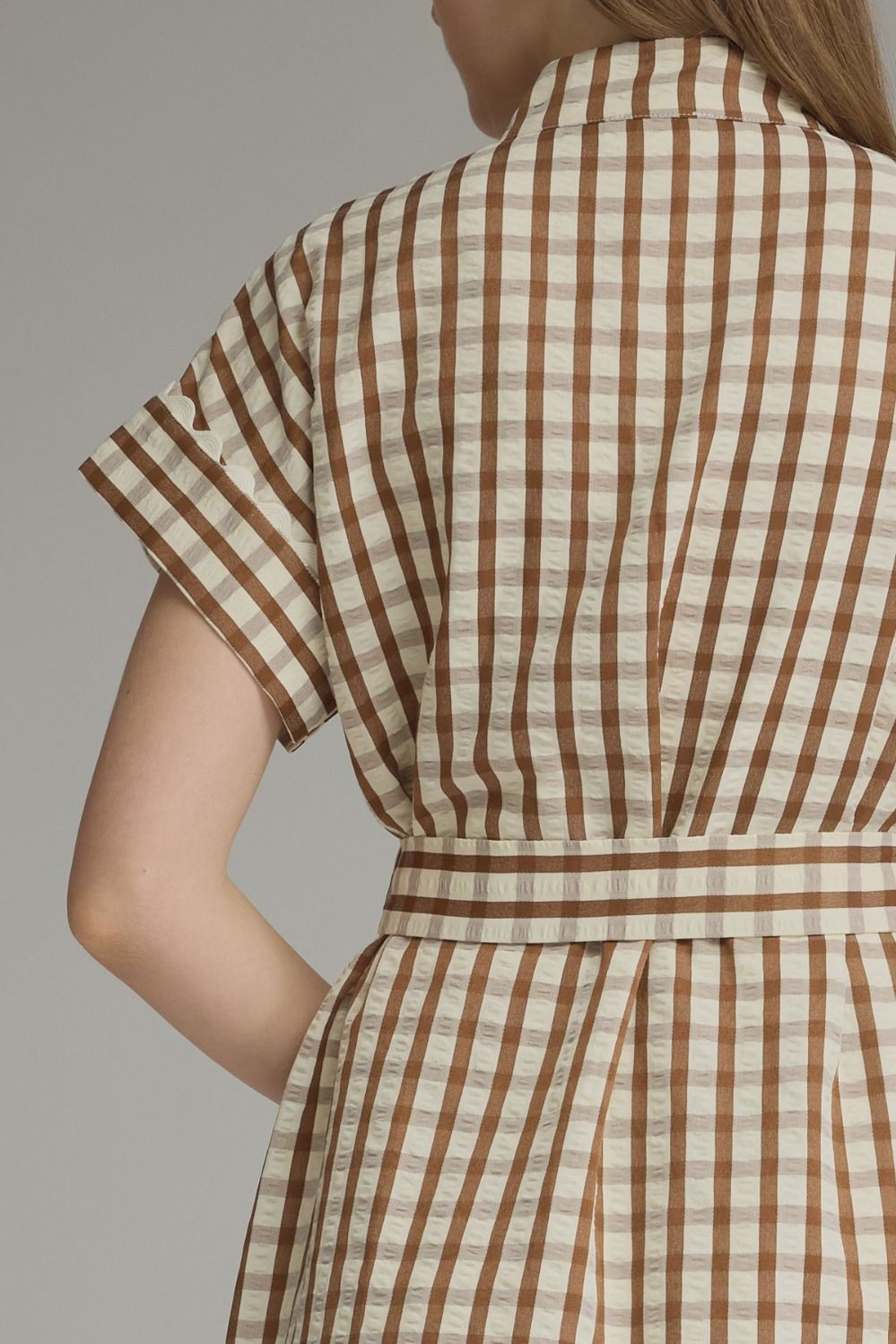 Brown Check Dress