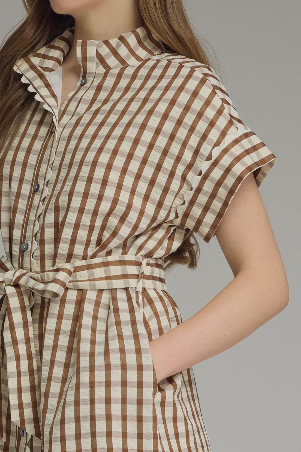 Brown Check Dress