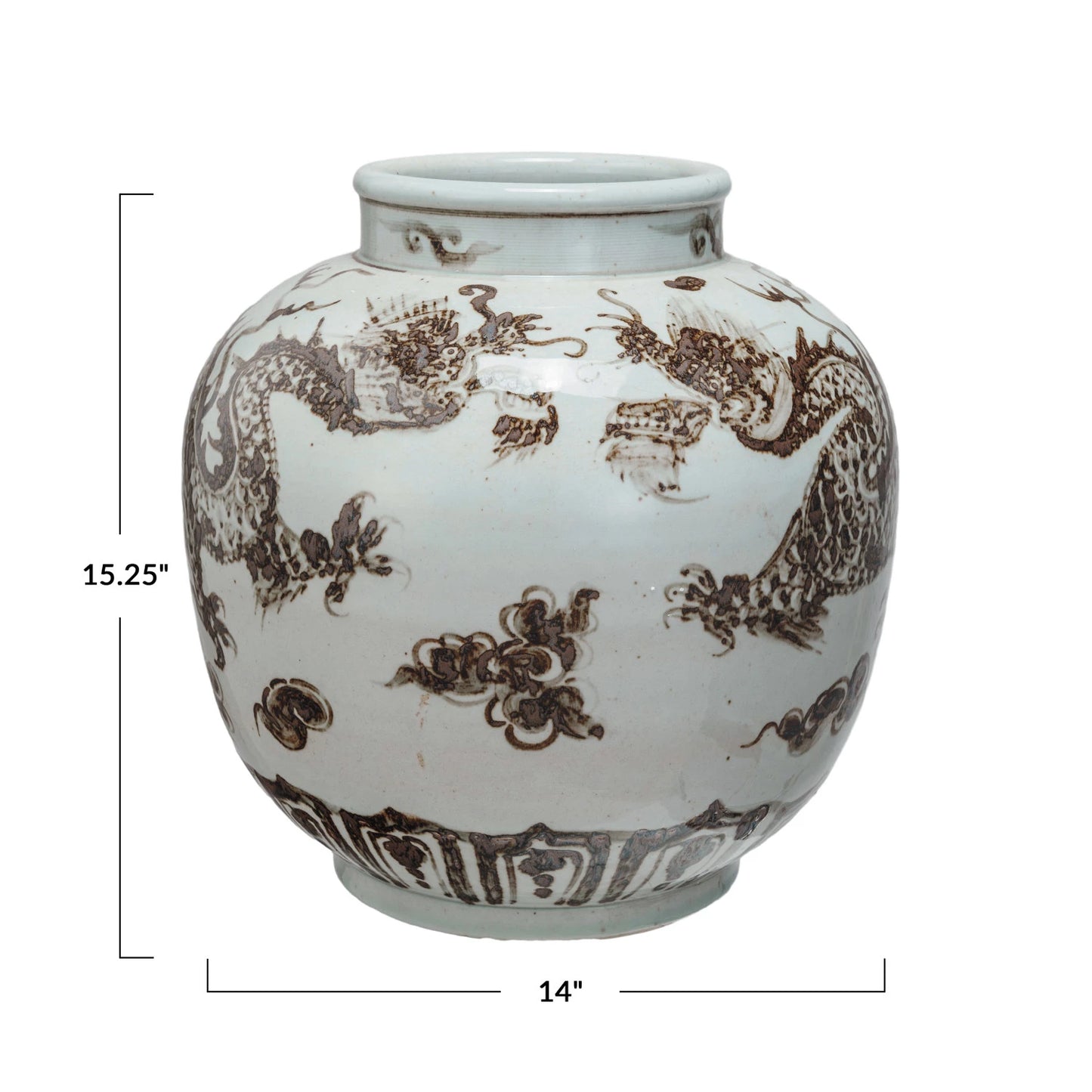 Chinoiserie Hand Painted Vase