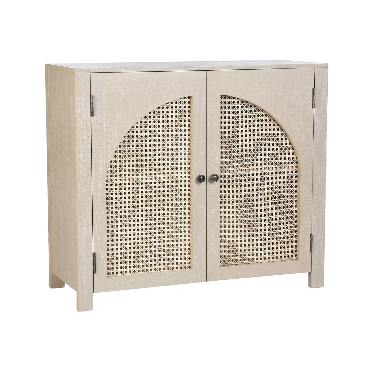 Modern Arched Cabinet in Whitewash