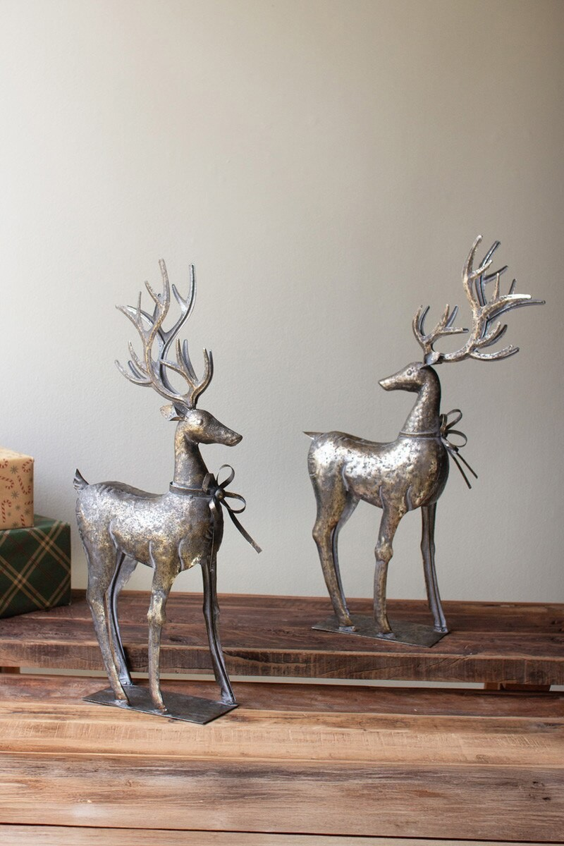 Silver Metal Reindeer