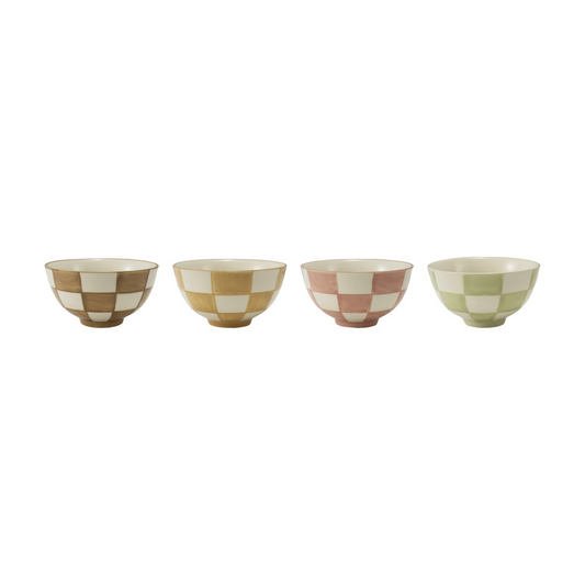 Stoneware Check Bowl