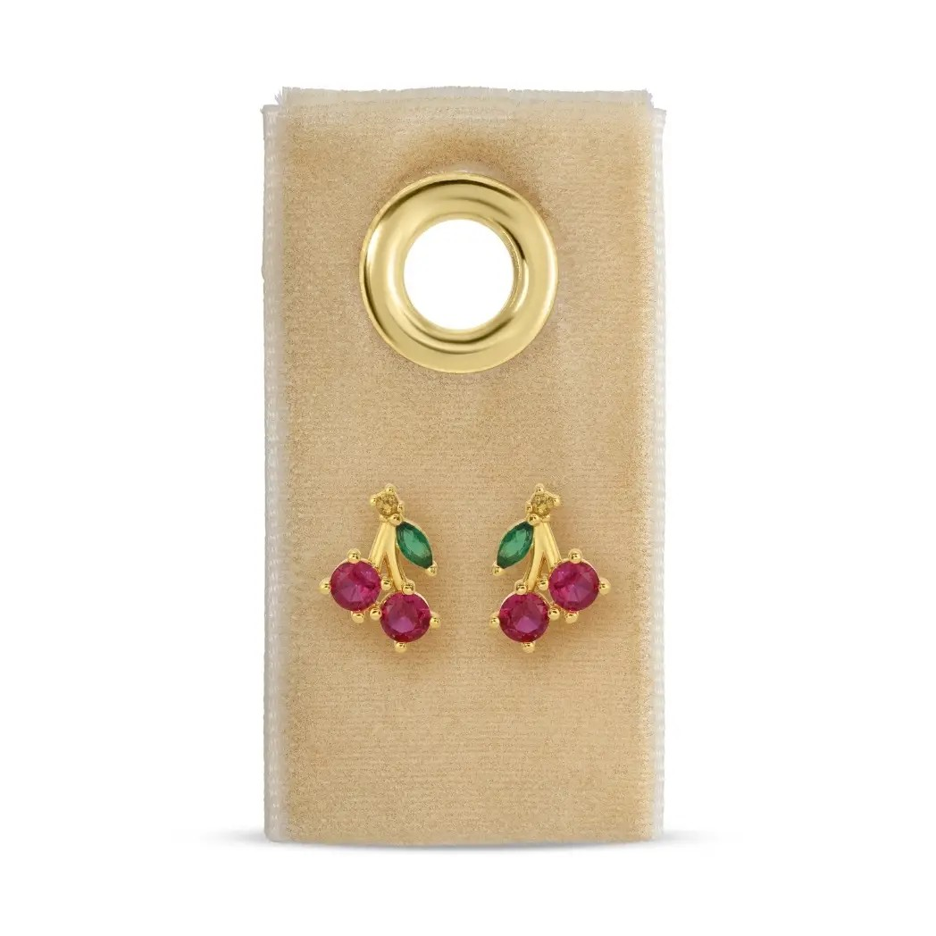 Cherry Studs on Velvet
