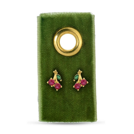 Cherry Studs on Velvet
