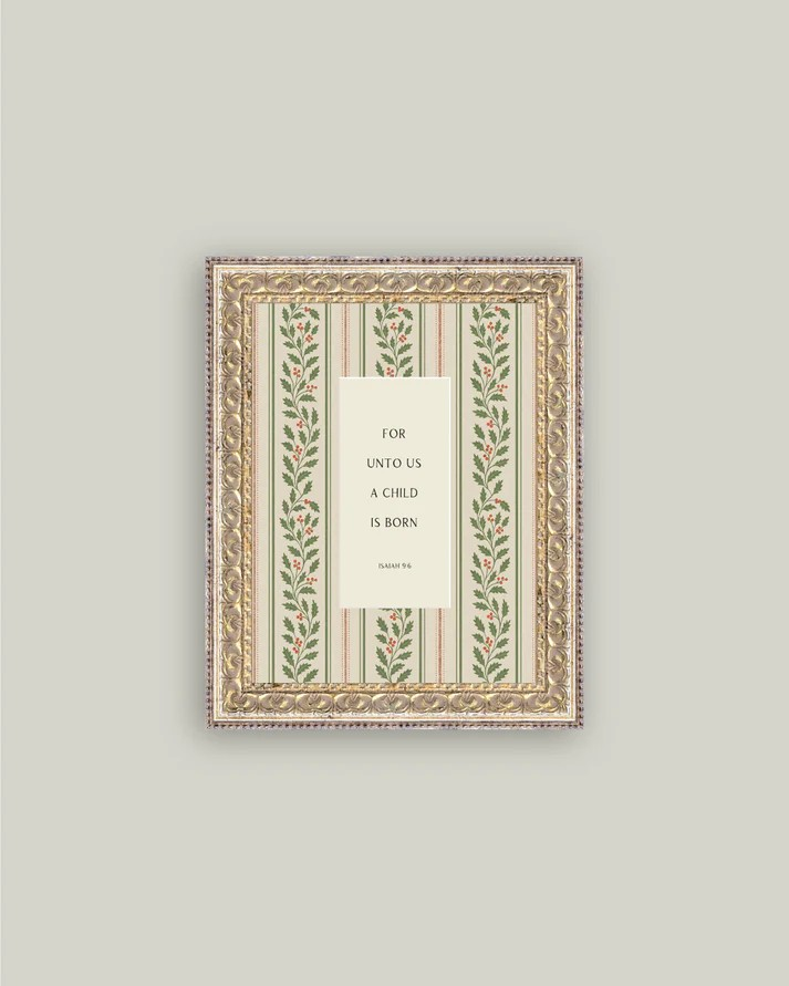 A Child Born Framed Christmas Print