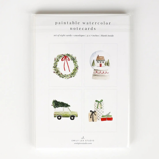 Christmas Cheer Paintable Notecards