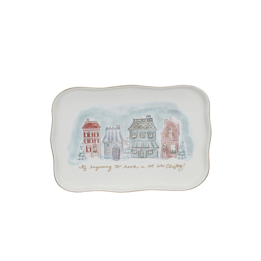 Christmas Village Tray