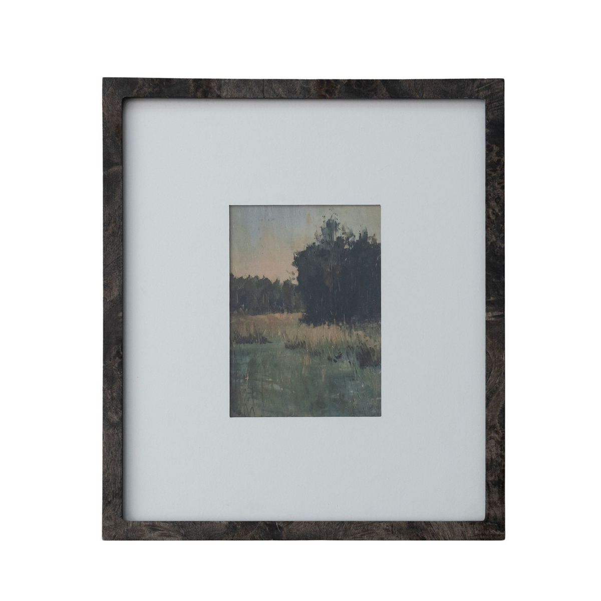 Field in Dark Burl Wood Frame