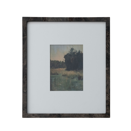 Field in Dark Burl Wood Frame