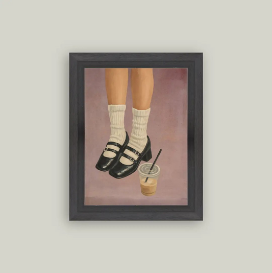 Framed "Caffeine & Mary Janes" Art
