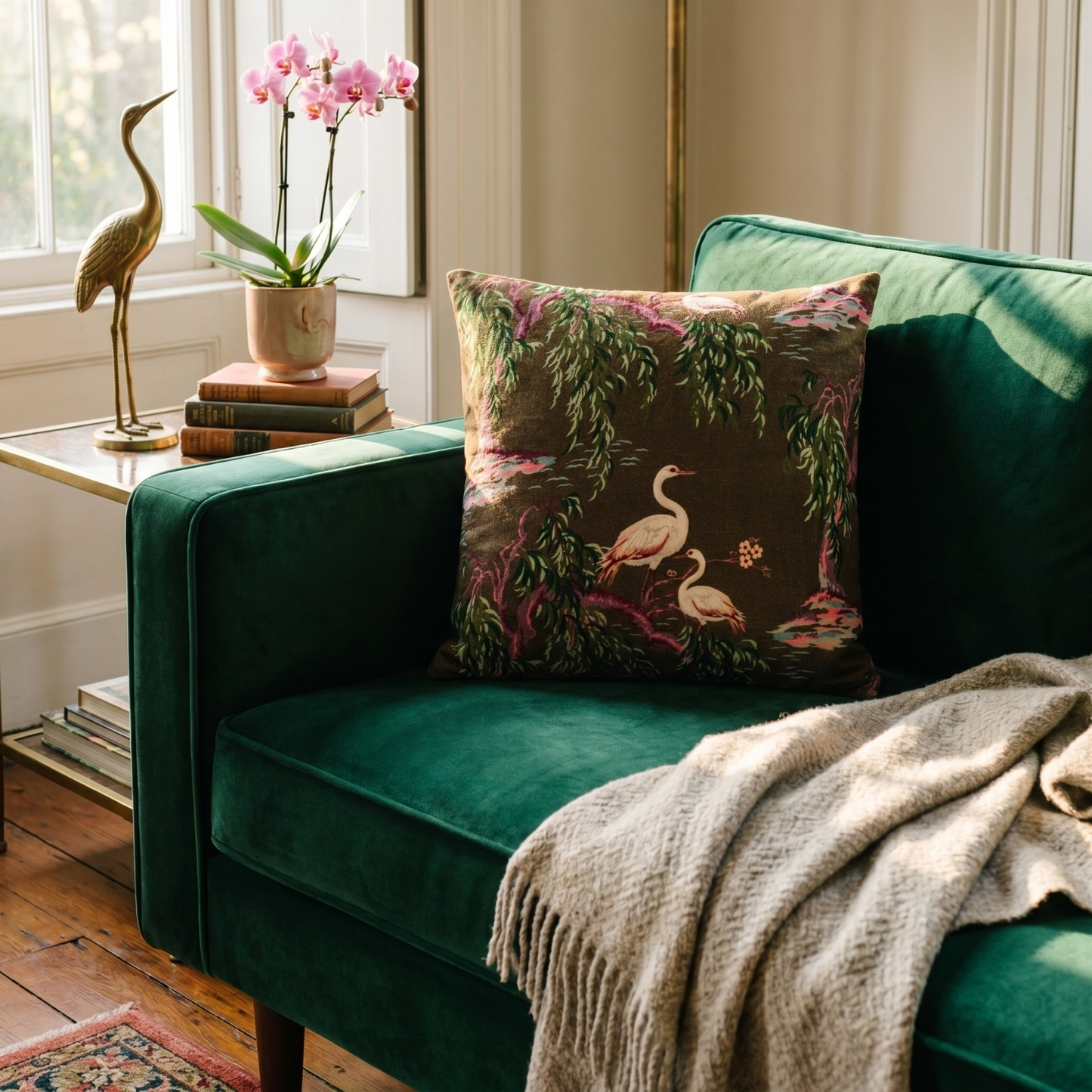 Cotton Velvet Southern Marsh Pillow