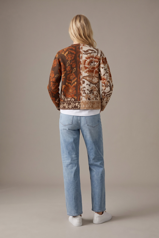 Terracotta Mixed Floral Cardigan