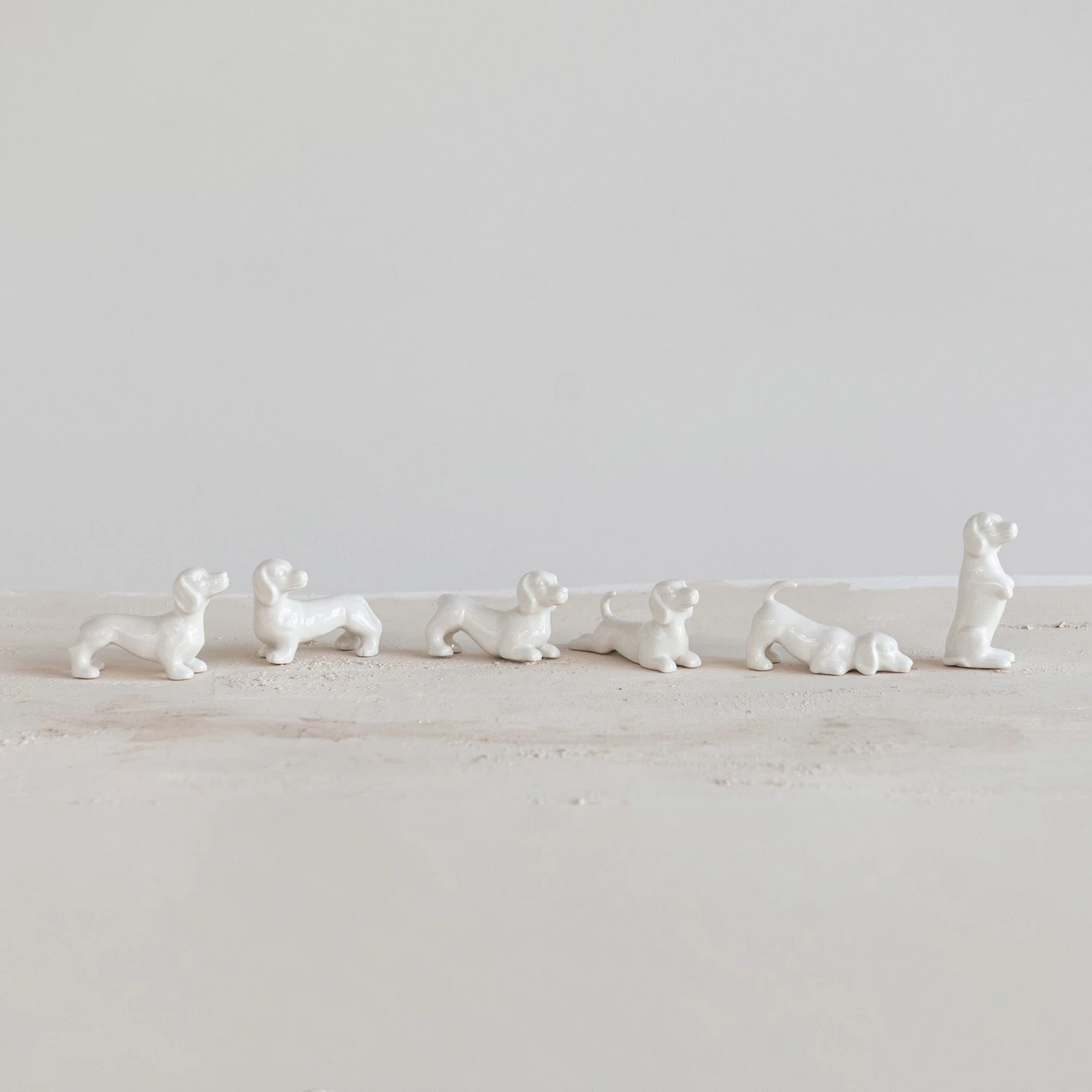 Box of Stoneware Dachshund