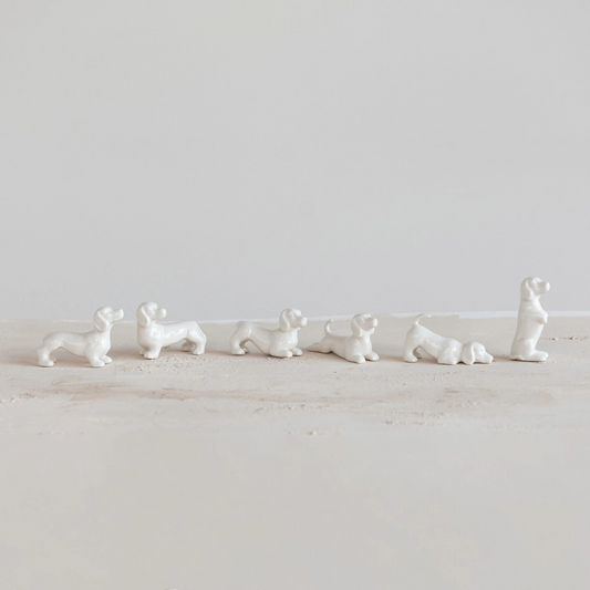 Box of Stoneware Dachshund