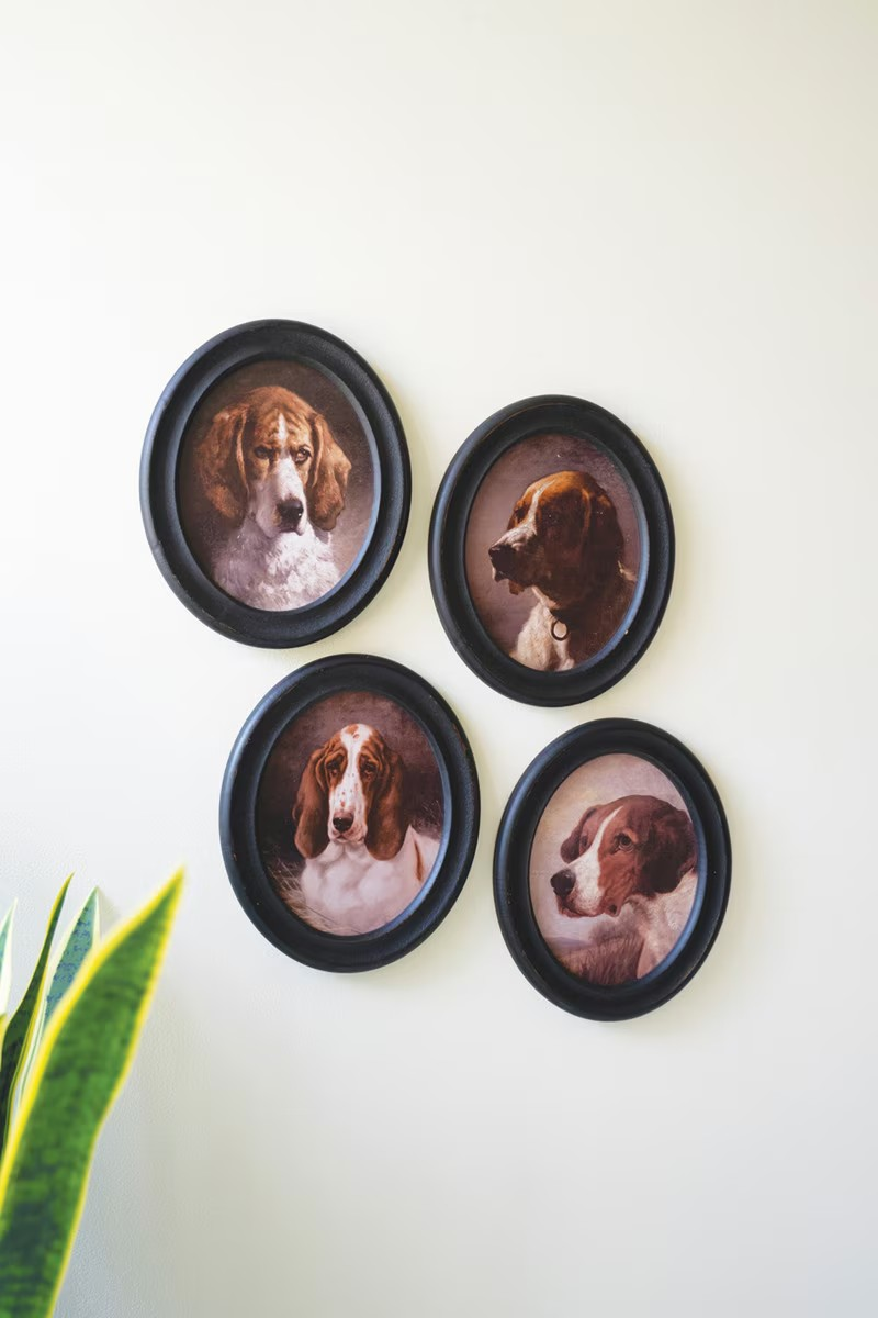 Oval Framed Hound Portrait