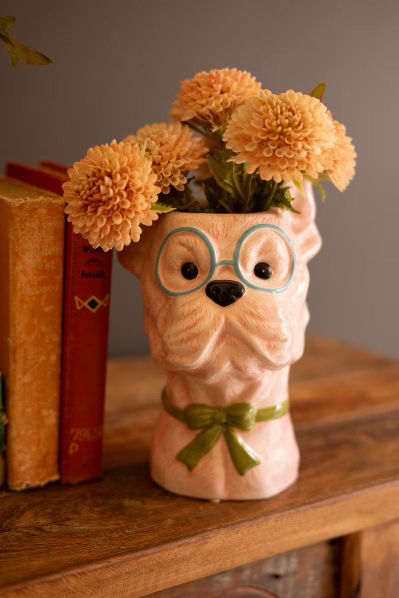 Ceramic Dog Vase