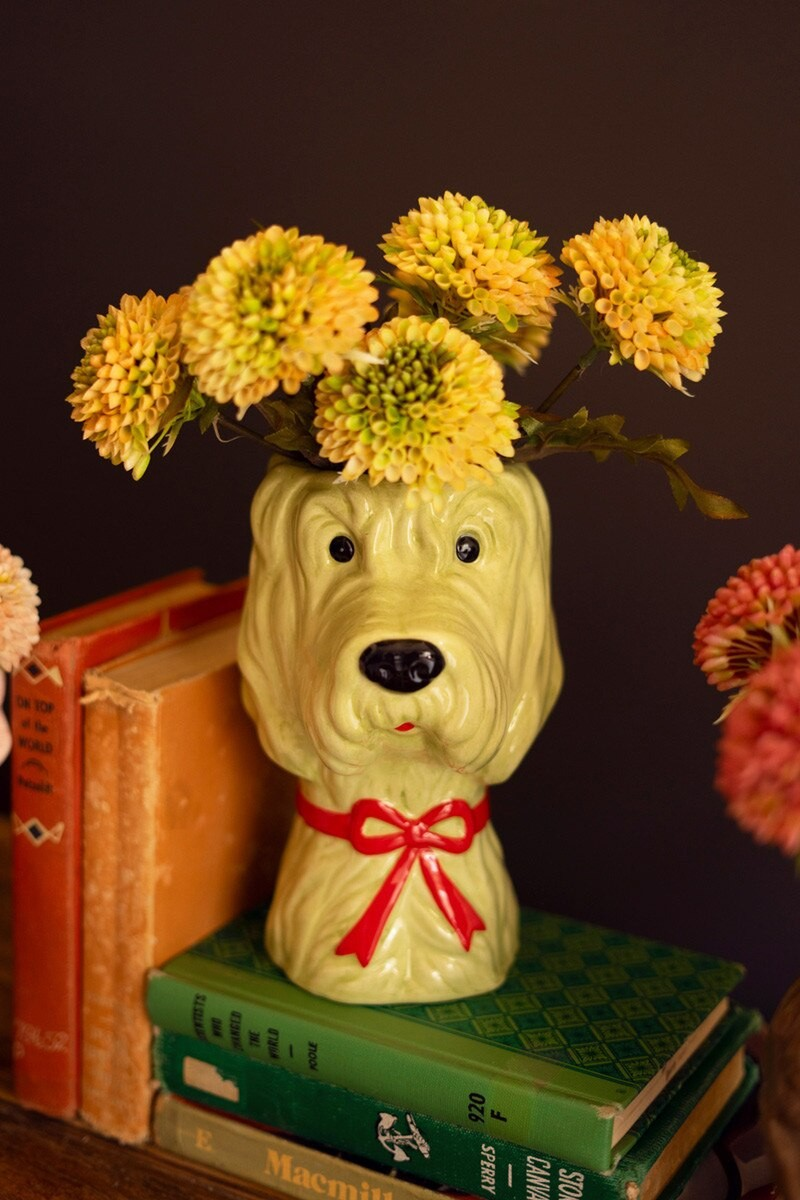 Ceramic Dog Vase