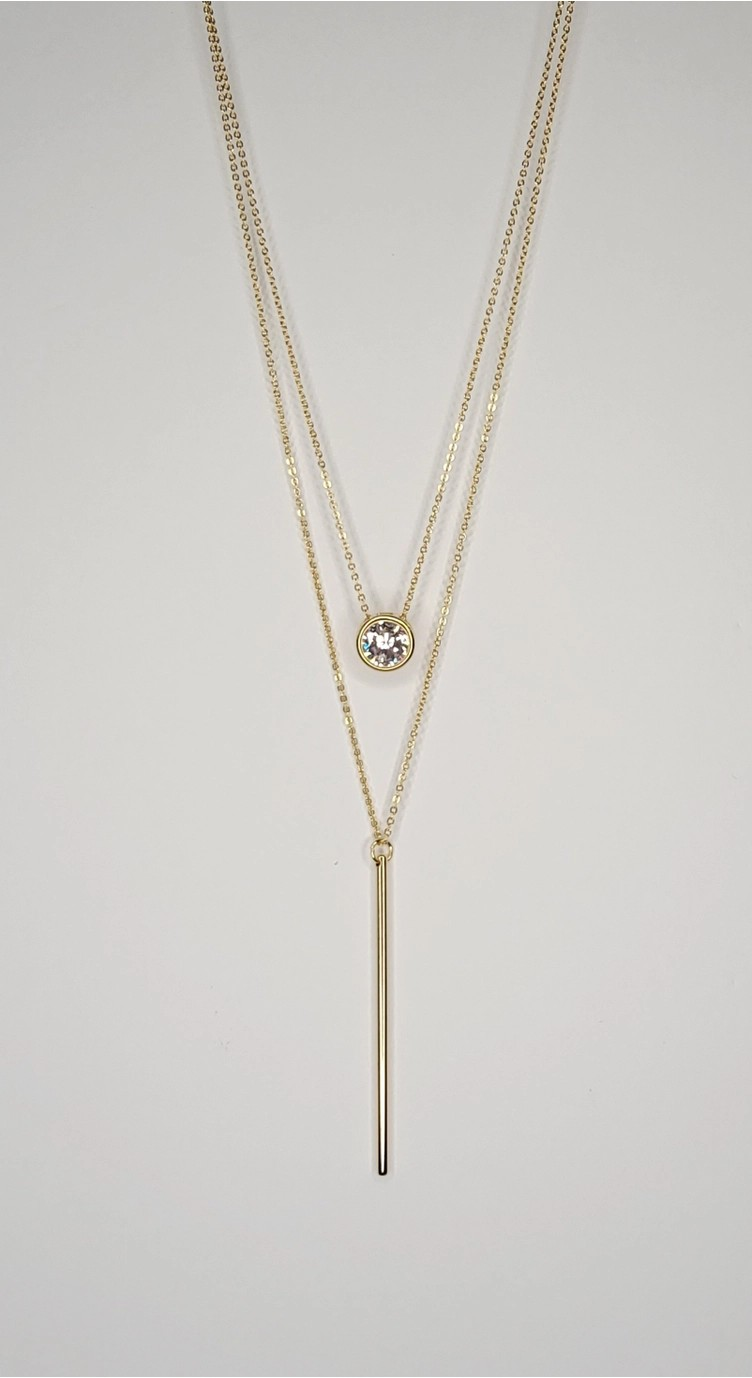 Double Layered CZ Necklace