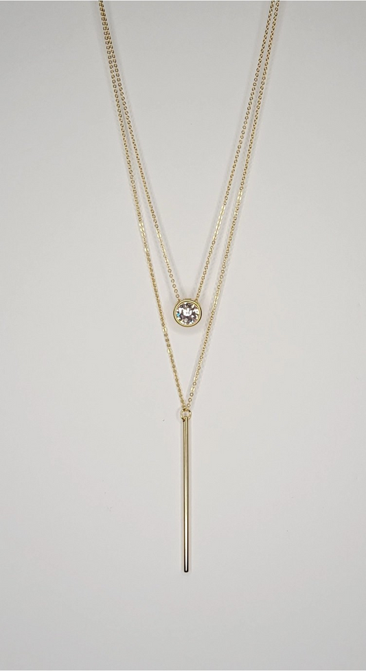 Double Layered CZ Necklace